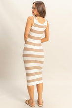 Load image into Gallery viewer, Striped Scoop Neck Wide Strap Knit Dress For Women –Comfortable &amp; Stylish Dress with Timeless Stripes and Flattering Scoop Neck Design
