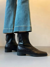 Load image into Gallery viewer, Women's French Retro Genuine Leather Square Toe Block Heel Ankle Boots
