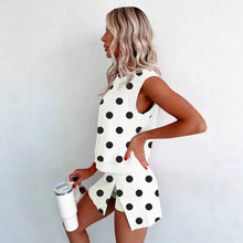 Load image into Gallery viewer, Women's Polka-Dot Sleeveless Tank Top &amp; Shorts Two-Piece Set
