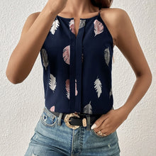 Load image into Gallery viewer, Women’s Feather Print Notch V-Neck Camisole Vest
