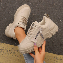 Load image into Gallery viewer, Women’s Lace‑Up Side‑Zipper Sports Sneakers
