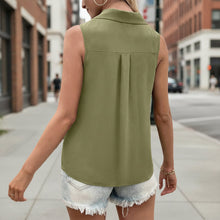 Load image into Gallery viewer, Women's Solid-Color Sleeveless Loose Vest Top – Button Detail
