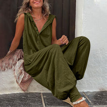 Load image into Gallery viewer, Women’s Sleeveless Hooded Relaxed Fit Jumpsuit
