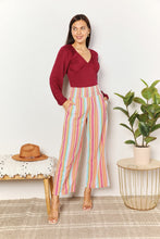 Load image into Gallery viewer, Double Take Striped Smocked Waist Pants with Pockets
