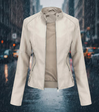 Load image into Gallery viewer, Women’s Classic Leather Jacket – Chic Streetwear Outerwear
