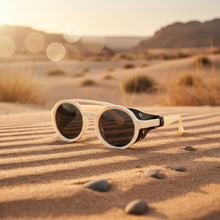 Load image into Gallery viewer, Retro Round Leather Frame Sunglasses – Vintage Fashion Eyewear

