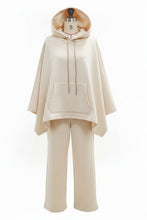 Load image into Gallery viewer, Women's Cape-Sleeve Hoodie &amp; Wide-Leg Pants Resort Set

