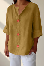 Load image into Gallery viewer, Women's V-Neck Buttoned Blouse
