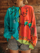 Load image into Gallery viewer, Women’s Printed Crew-Neck Sweatshirt – Long Sleeve Casual Top
