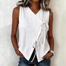 Load image into Gallery viewer, Bow-Tied V-Neck Sleeveless Tank Top – 5 Colors, S–XXL

