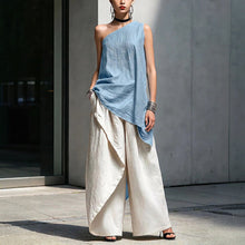 Load image into Gallery viewer, Women's One-Shoulder Asymmetric Sleeveless Top
