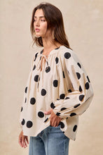 Load image into Gallery viewer, BiBi Polka Dot Exaggerated Balloon Sleeves Blouse
