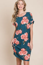 Load image into Gallery viewer, New Summer Floral Round Neck Short Tee Dress with Pockets For Women – Casual and Comfortable Floral Tee Dress with Pockets for Everyday Wear
