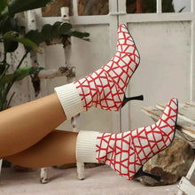 Load image into Gallery viewer, Mesh Point Toe : Stiletto Boots
