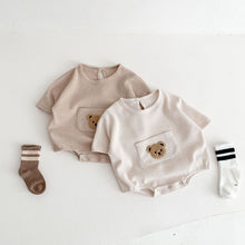 Load image into Gallery viewer, Cute Bear Embroidery Baby Romper | With Front Pocket - # BAAA21110057
