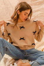 Load image into Gallery viewer, SO ME Ribbon Bow Applique Sweater
