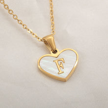 Load image into Gallery viewer, 26 Letter Heart-shaped Necklace White Shell Love Clavicle Chain Fashion Personalized Necklace For Women Jewelry Valentine's Day
