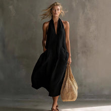 Load image into Gallery viewer, Women's Retro V-Neck Slip Dress – Loose Fit Sleeveless
