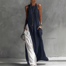 Load image into Gallery viewer, Women's Sleeveless Off-Shoulder Loose Maxi Dress with Pockets
