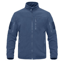 Load image into Gallery viewer, Dark Blue Warm Multi-Pockets Outdoor Tactical Fleece Jacket Soft Unique Style Jacket Work Coats Men's Windbreaker Jacket Sport Hiking Coat For Winter And Autumn
