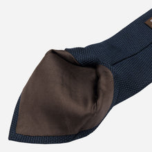 Load image into Gallery viewer, Cavour - Dark Navy Silk Grenadine Tie
