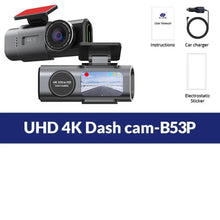 Load image into Gallery viewer, 4K Dual Lens Dashboard Cam with Night Vision &amp; GPS - Built-in Wi-Fi &amp; Parking Mode

