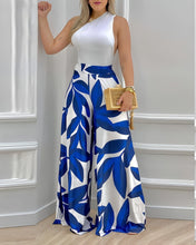 Load image into Gallery viewer, Ladies Fashion Patchwork Halter Jumpsuit
