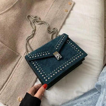 Load image into Gallery viewer, Dazzling Scrub Leather Designer Shoulder Bags For Women And Girls Luxury Chain Rivet Crossbody Bag - Female Small Handbags
