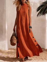 Load image into Gallery viewer, Sleeveless Midi Dress – Side Slits &amp; Loose Fit
