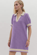 Load image into Gallery viewer, Trendy Contrast Short Sleeve Mini Dress Soft &amp; Comfortable Casual Dress for Women
