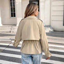 Load image into Gallery viewer, Women's Drawstring Waist Figure-Flattering Casual Coat – Khaki
