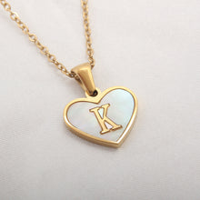 Load image into Gallery viewer, 26 Letter Heart-shaped Necklace White Shell Love Clavicle Chain Fashion Personalized Necklace For Women Jewelry Valentine's Day
