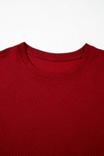 Load image into Gallery viewer, Solid Textured T-Shirt and Drawstring Pants Set
