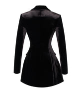 Load image into Gallery viewer, Calista Black Velvet Blazer Mini Dress
