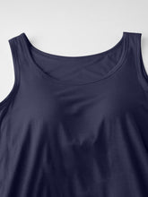 Load image into Gallery viewer, Classic Round Neck Wide Strap Mini Dress With Built-In Bra Comfortable Sleeveless Dress
