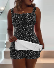 Load image into Gallery viewer, Women's Sleeveless Floral Print Straight-Leg Cropped Jumpsuit

