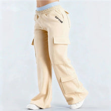 Load image into Gallery viewer, Women's Loose-Fit Casual Pants with Pockets – Solid Color Two-Tone Label
