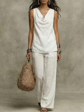 Load image into Gallery viewer, Women's Slash-Neck Sleeveless Tank Top &amp; Casual Pants Set

