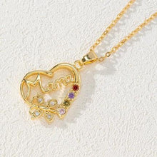Load image into Gallery viewer, Mother's Day Gift Hollow Heart English Letter Love Mom Rhinestone Butterfly Finger Ring Jewelry Gift
