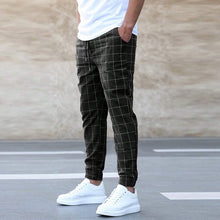 Load image into Gallery viewer, 🧵 Men's Fashion Plaid Print Drawstring Trousers
