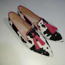 Load image into Gallery viewer, Cow Print Tassel Pumps Women | Casual Slip-On Style
