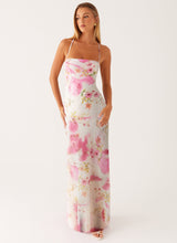 Load image into Gallery viewer, Printed Sleeveless Strap Bodycon Maxi Dress | High Waist
