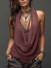Load image into Gallery viewer, Women's Halterneck V-Neck Backless Slim-Fit Knit Top
