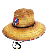 Load image into Gallery viewer, Peter Grimm Grateful Dead SYF (Steal Your Face) - Rye Straw Lifeguard Hat
