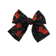 Load image into Gallery viewer, Red Hot Floral Petite Hair Bow
