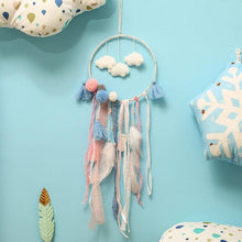 Load image into Gallery viewer, Decoration Home Dream Catchers Hanging Wall Decor Art Pendant Handmade Traditional White Cloud Dream Catcher With Led String Lights Wall Hanging Kids Room Decor Nursery Wall Art Ornament Decor Craft Gift Cute Wind Chimes National Feather Kids Girls
