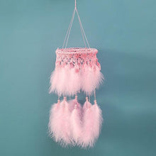 Load image into Gallery viewer, Decoration Home Dream Catchers Hanging Wall Decor Art Pendant Handmade Traditional White Cloud Dream Catcher With Led String Lights Wall Hanging Kids Room Decor Nursery Wall Art Ornament Decor Craft Gift Cute Wind Chimes National Feather Kids Girls
