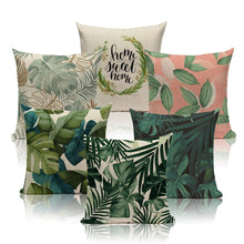 Load image into Gallery viewer, Decorative Linen Cotton Pillow Case Green Throw Pillowcase Outdoor Throw Pillow Cases Decorative Cushion Cover Cotton Linen Farmhouse Home Decor For Couch Sofa Bedroom Farmhouse Style Cushion Cover
