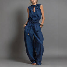 Load image into Gallery viewer, Women's Sleeveless High-Waist Wide-Leg Pleated Jumpsuit
