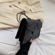 Load image into Gallery viewer, Delighted Black PU Leather Crossbody Chain Bags For Women And Girls Simple Fashionable Shoulder Small Handbags
